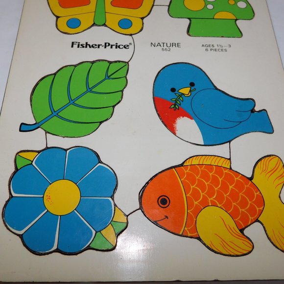 Vintage 1975 Fisher Price NATURE 552 Nature 6 Piece Wooden Puzzle - Picture 4 of 4